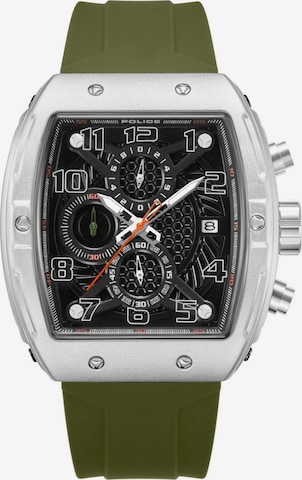 Montre à affichage analogique 'Police - Chronograph Coswig - Quartz watch movement - Watch case width: 46 mm' POLICE en vert : devant