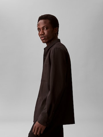 Calvin Klein Regular Fit Businesshemd in Schwarz
