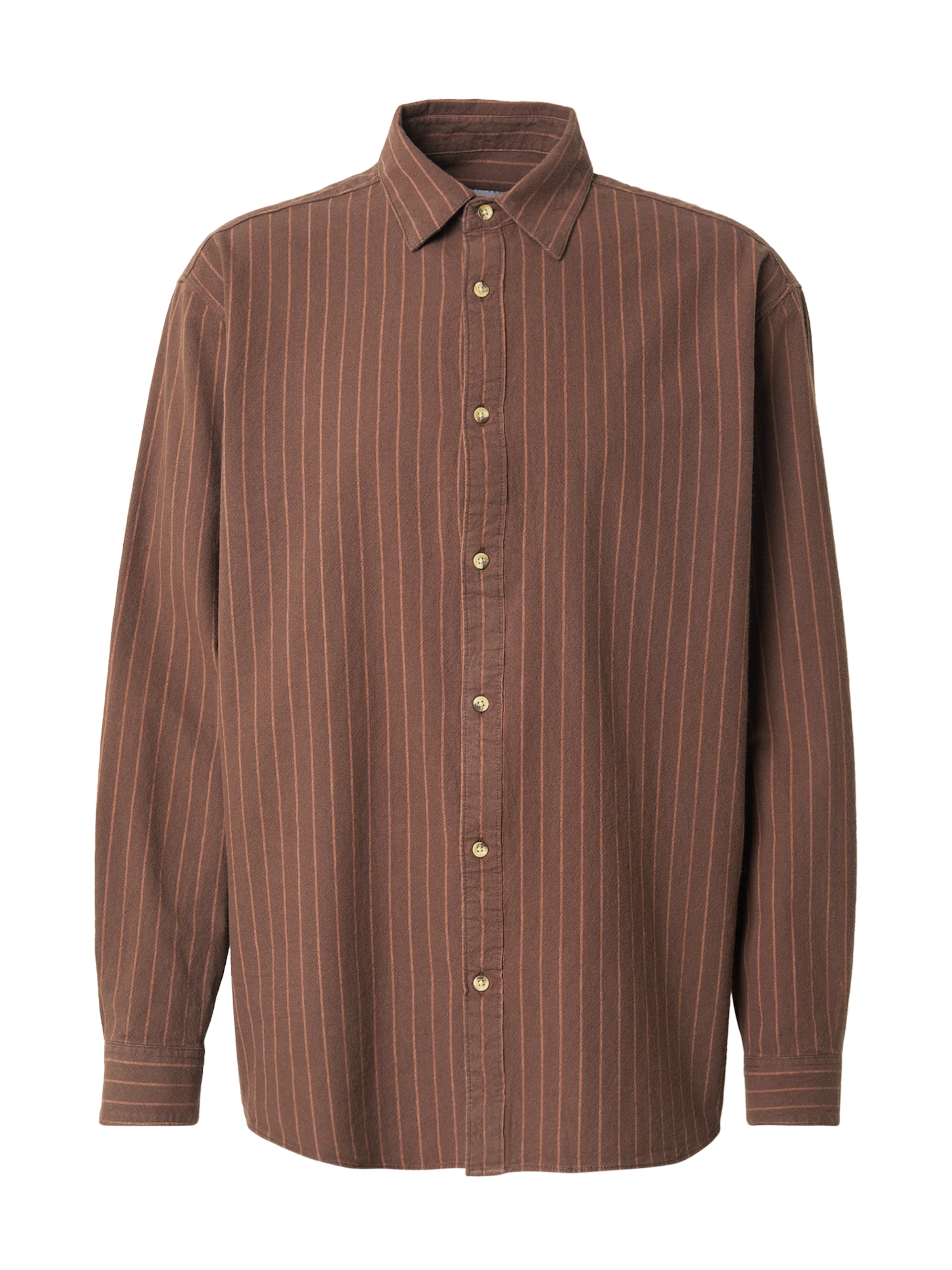 TOPMAN Regular fit Button Up Shirt in Brown: front