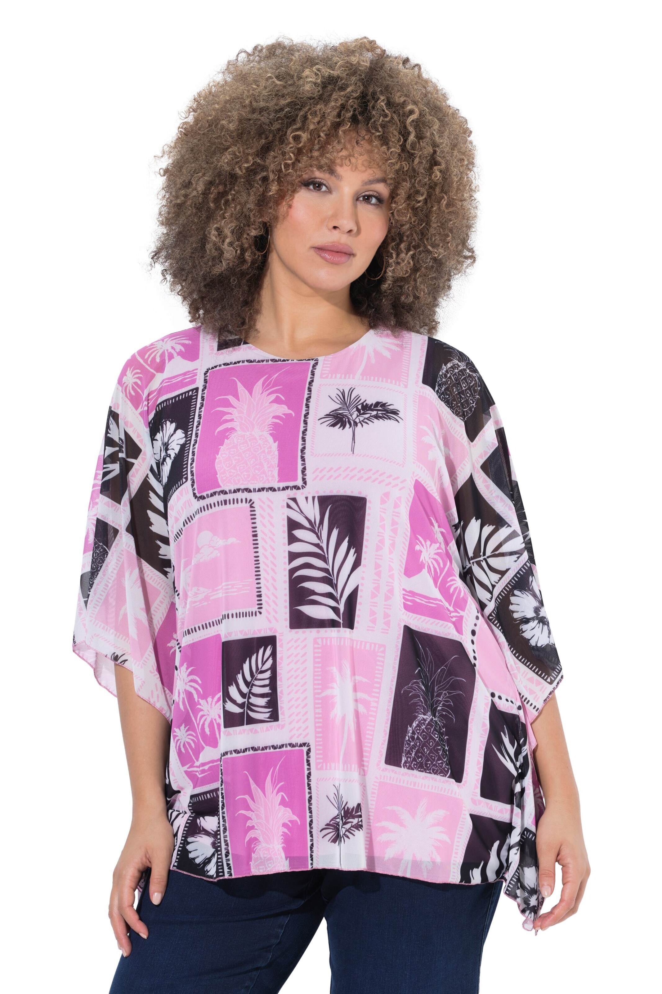 Ulla Popken Blouse in Roze: voorkant