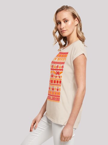 F4NT4STIC T-Shirt 'Guns And Roses Christmas' in Beige