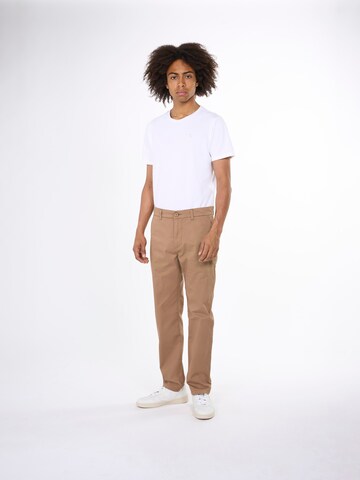 KnowledgeCotton Apparel Regular Chino Pants 'BIRCH' in Brown