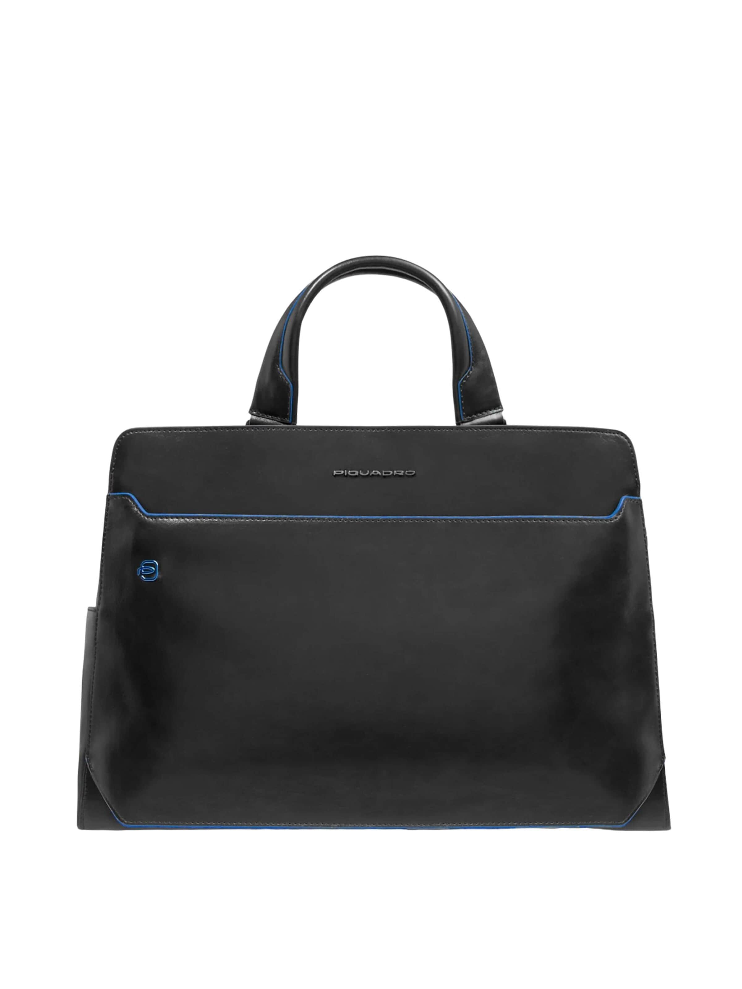 Sac d’ordinateur portable Piquadro en noir : devant