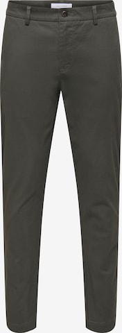 Slimfit Pantaloni chino 'ONSLOOM' di Only & Sons in grigio: frontale