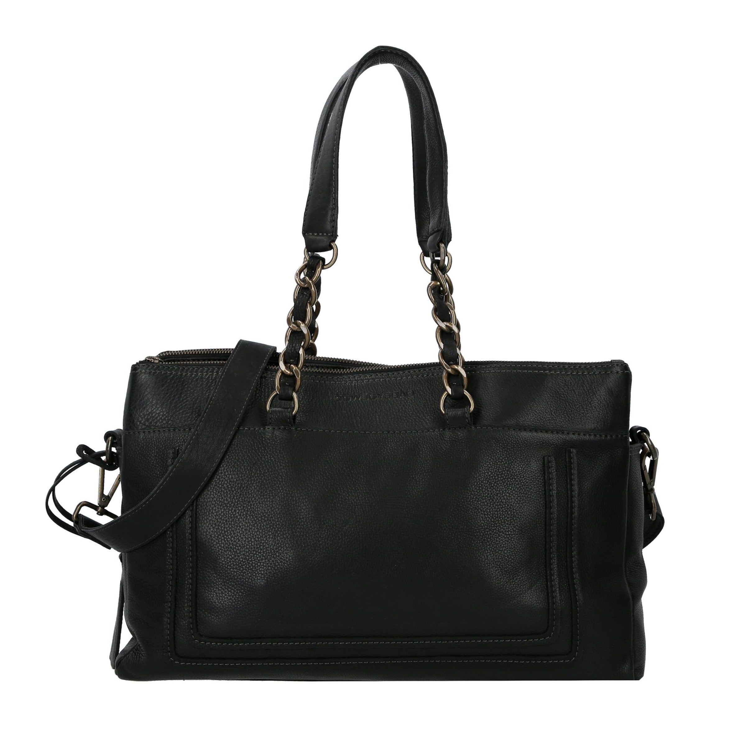 Borsa a spalla 'Chained Barton' di Cowboysbag in nero: frontale