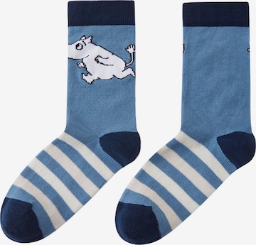 Reima Socken ' Moomin Randig ' in Blau: Vorderseite