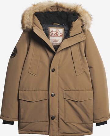 Superdry Winterparka 'Everest' in Bruin: voorkant