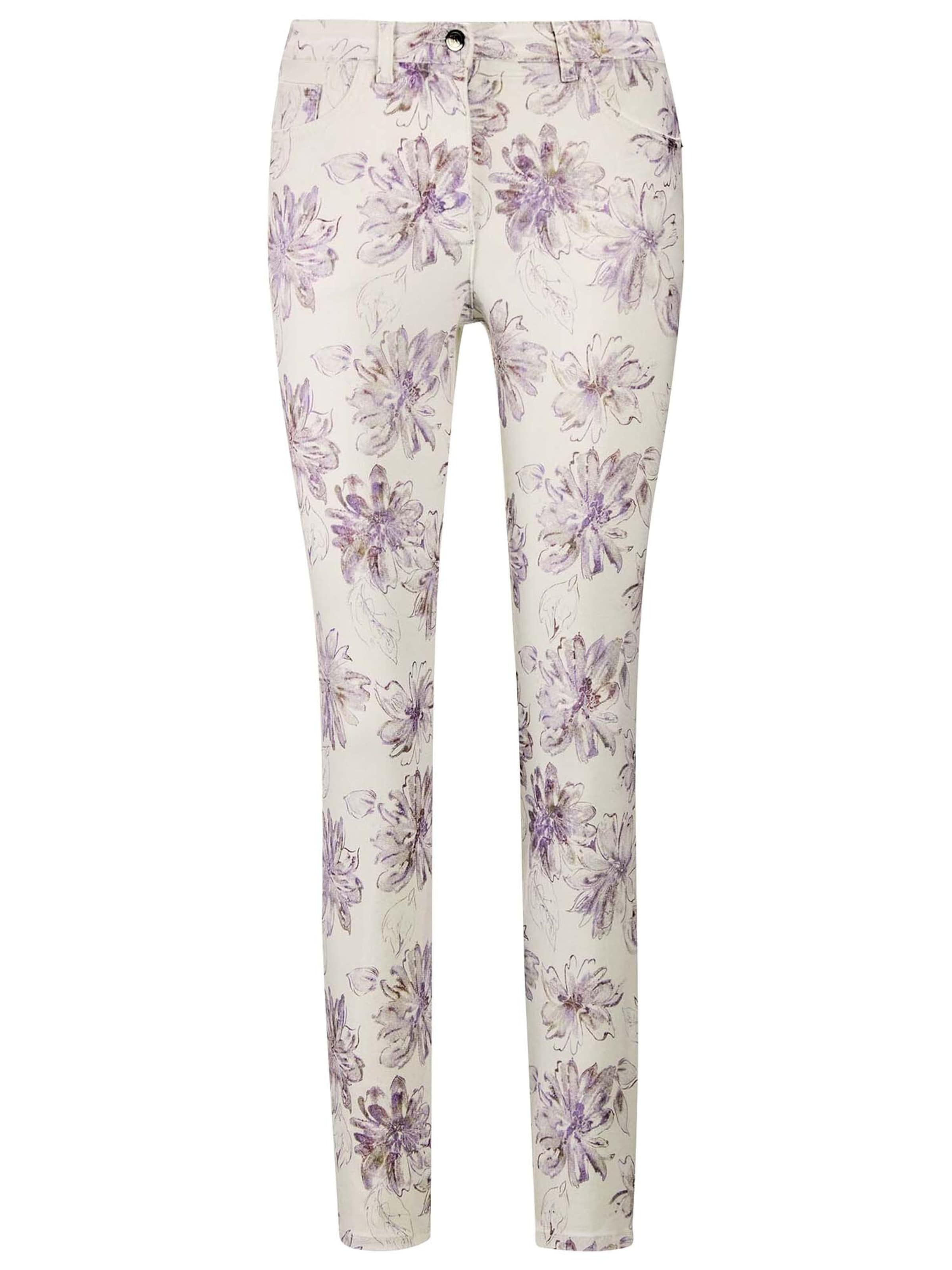 MADELEINE Hose in schlammfarben / lila / wollweiß, Produktansicht