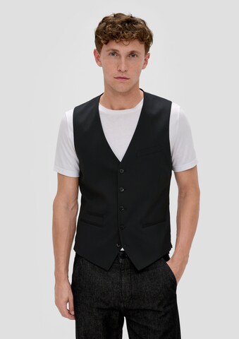 s.Oliver Anzugweste in Schwarz: Vorderseite