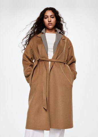 MANGO Between-Seasons Coat 'Batin' in Brown: front