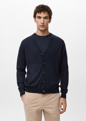 MANGO MAN Knit Cardigan 'Willyc' in Blue: front