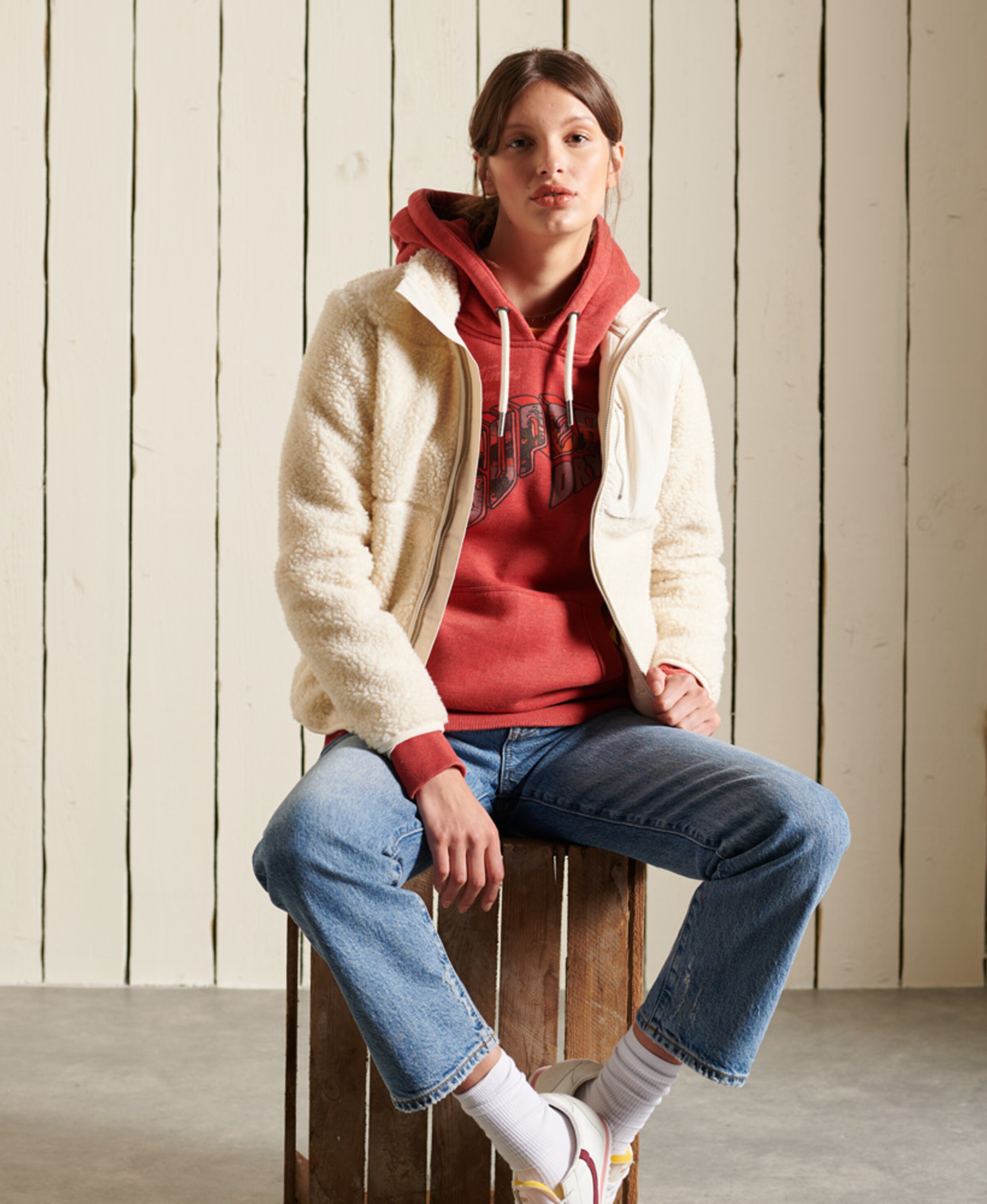 Frauen Große Größen Superdry Sweatshirt in Rot - AO08776 Frauen Große Größen Superdry Sweatshirt in Rot - AO08776