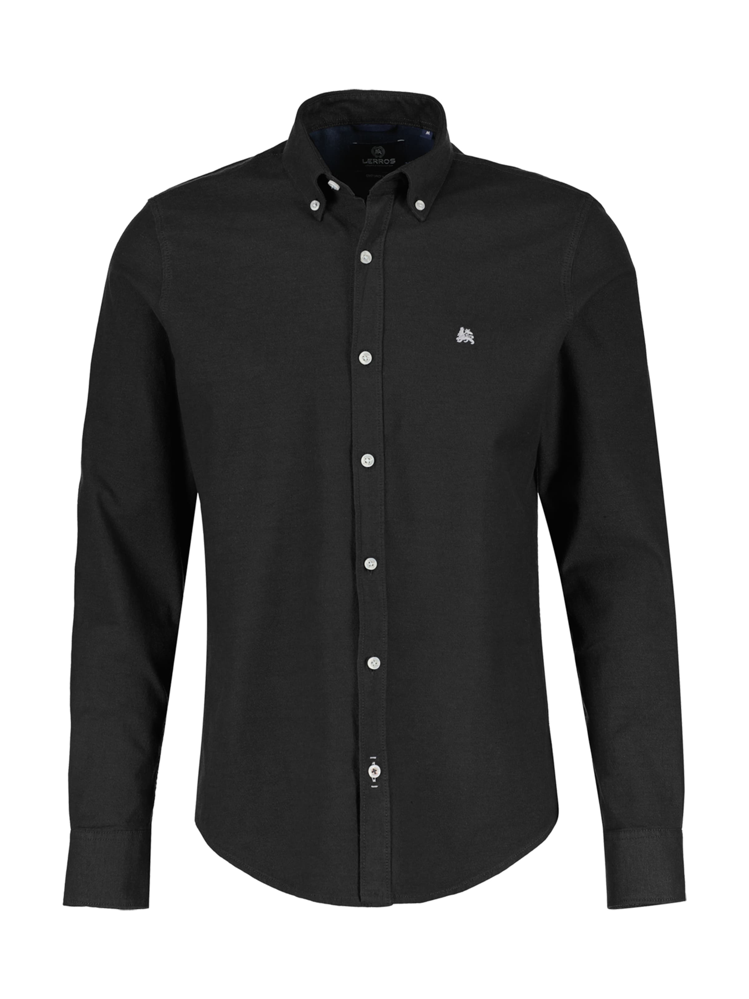 LERROS Regular fit Button Up Shirt in Black: front