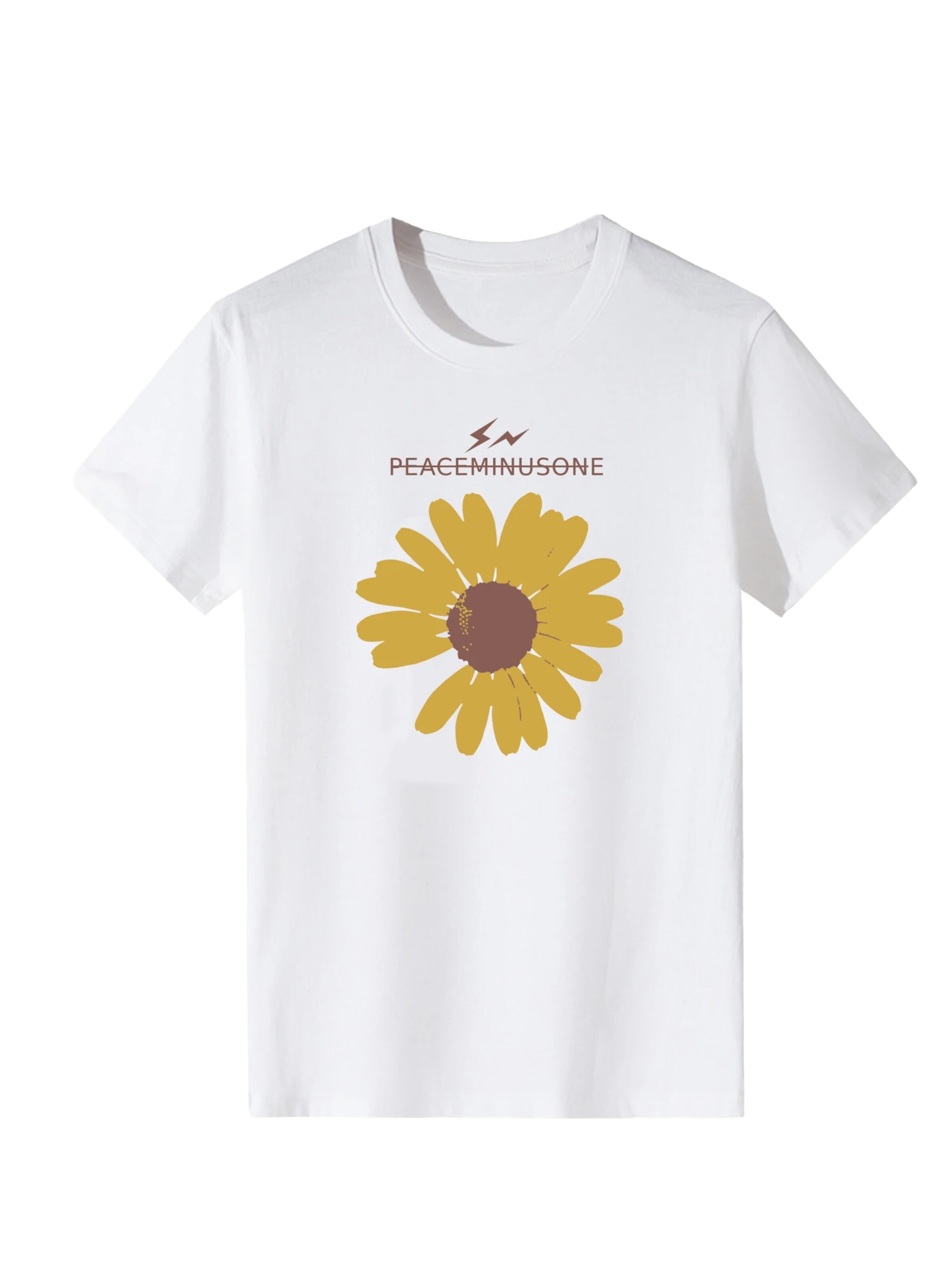 LapaPlus Shirt 'Women Minimal Hand-Drawn Sunflower Print T-Shirt'‌‌‌ in S in weiß, Produktansicht