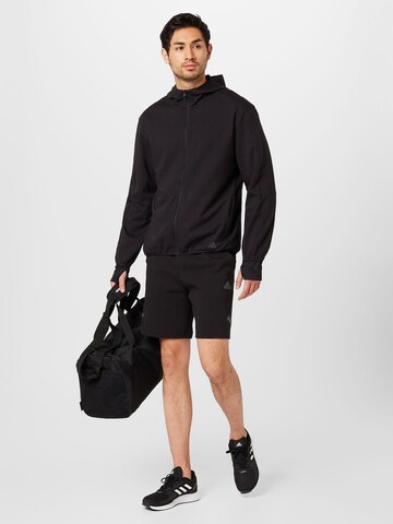 ADIDAS PERFORMANCE Athletic Zip-Up Hoodie 'Base Aeroready ' in Black