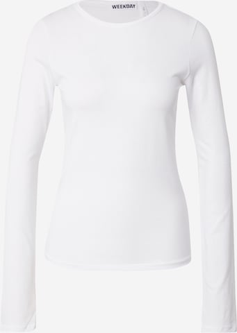 T-shirt 'Debbie' WEEKDAY en blanc : devant