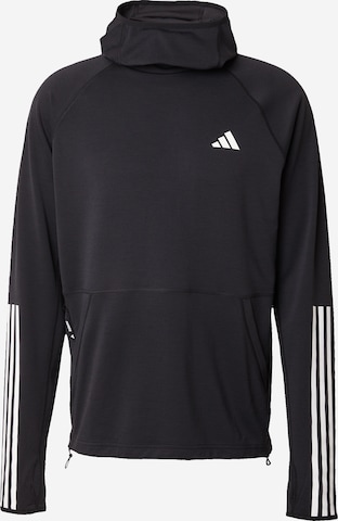 Sweat de sport 'Own The Run 3 Stripes' ADIDAS PERFORMANCE en noir : devant