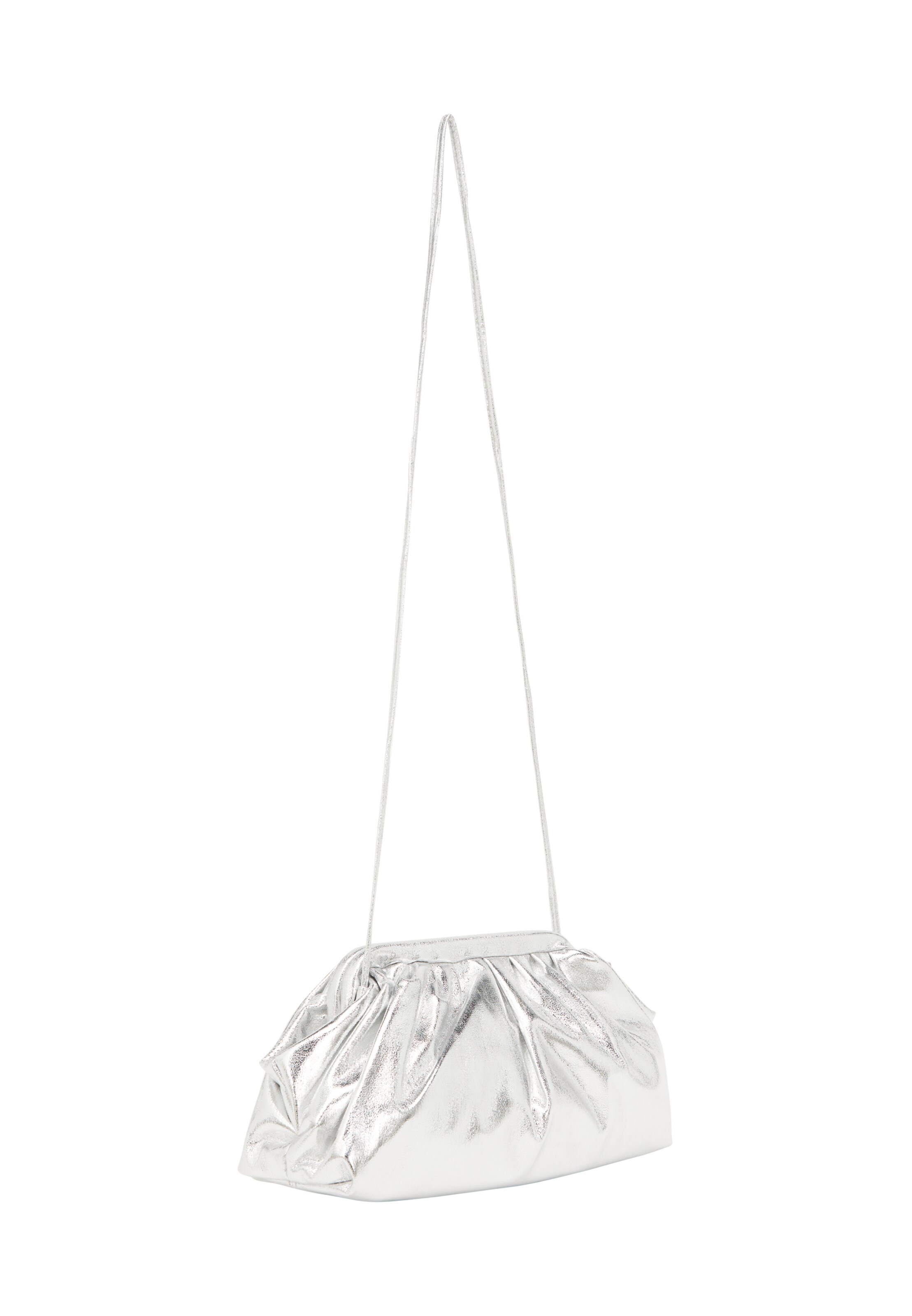 sudrabs faina "Clutch" stila somiņa