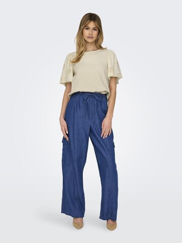 ONLY - Pierna ancha Pantalón vaquero cargo 'MARLA' en azul