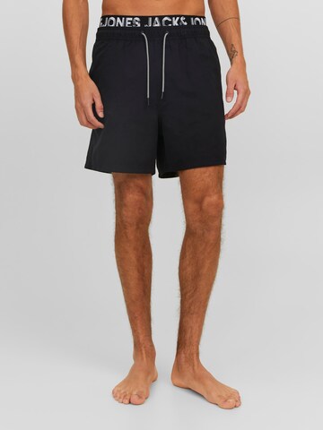 JACK & JONES Plavecké šortky 'Fiji' – černá: přední strana