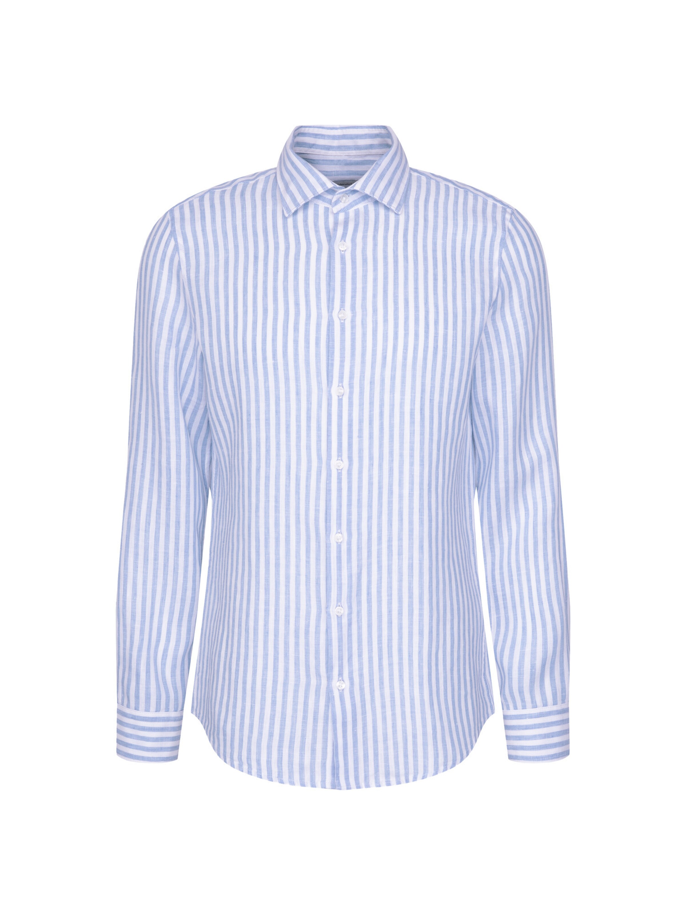 SEIDENSTICKER Regular fit Zakelijk overhemd 'Smart Linen' in Blauw: voorkant
