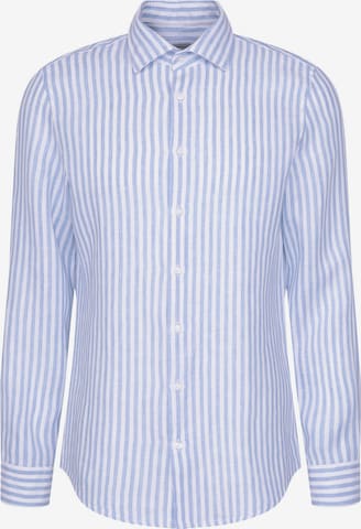 SEIDENSTICKER Regular fit Zakelijk overhemd 'Smart Linen' in Blauw: voorkant