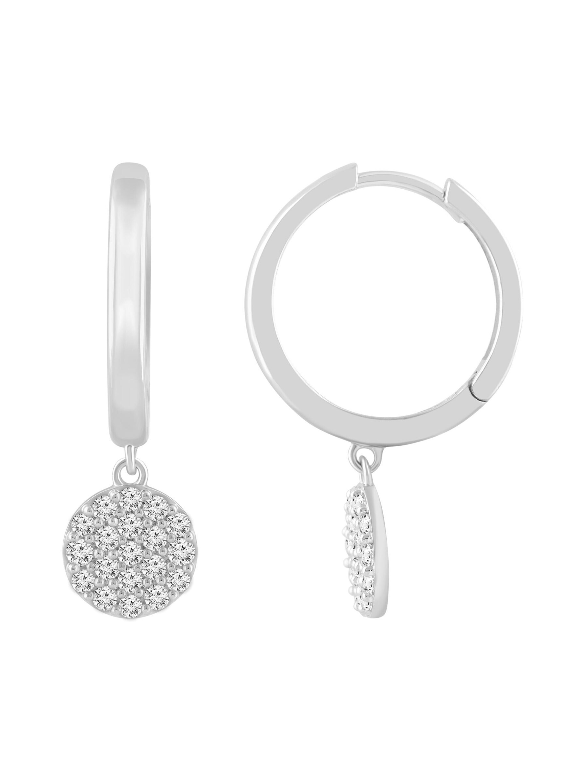 Boucles d'oreilles 'Ohrringe aus 375 Weißgold mit Lab Grown Diamant' ETHISHER DIAMANTEN en argent