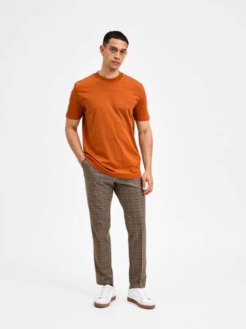 SELECTED HOMME T-Shirt 'Colman' in Orange
