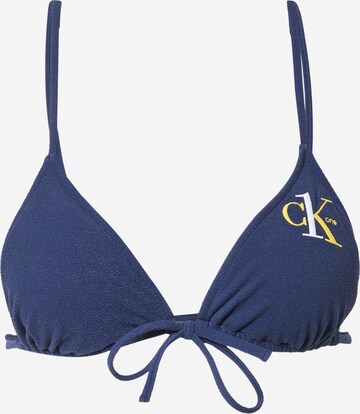 Calvin Klein Swimwear Bikinitop in Blauw: voorkant