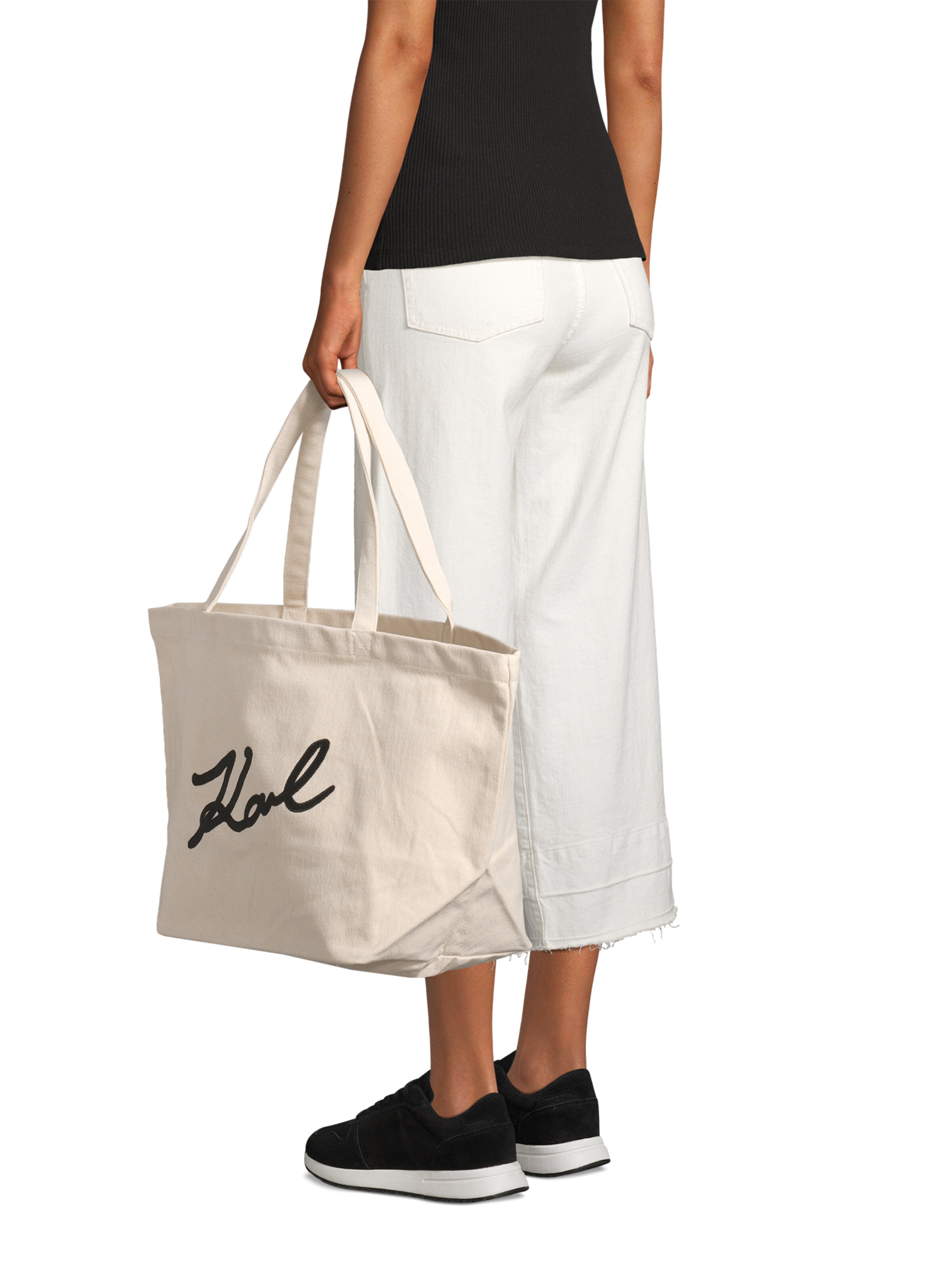 balts Karl Lagerfeld "Shopper" tipa soma: no priekšpuses