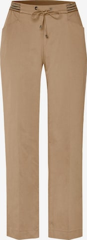 TONI Loose fit Pleated Pants in Beige: front