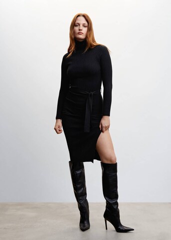 MANGO Knitted dress in Black