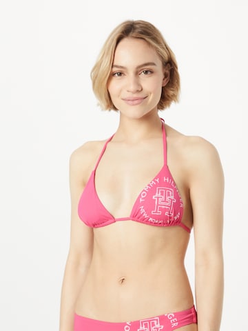 Tommy Hilfiger Underwear Triangle Bikini Top in Pink: front