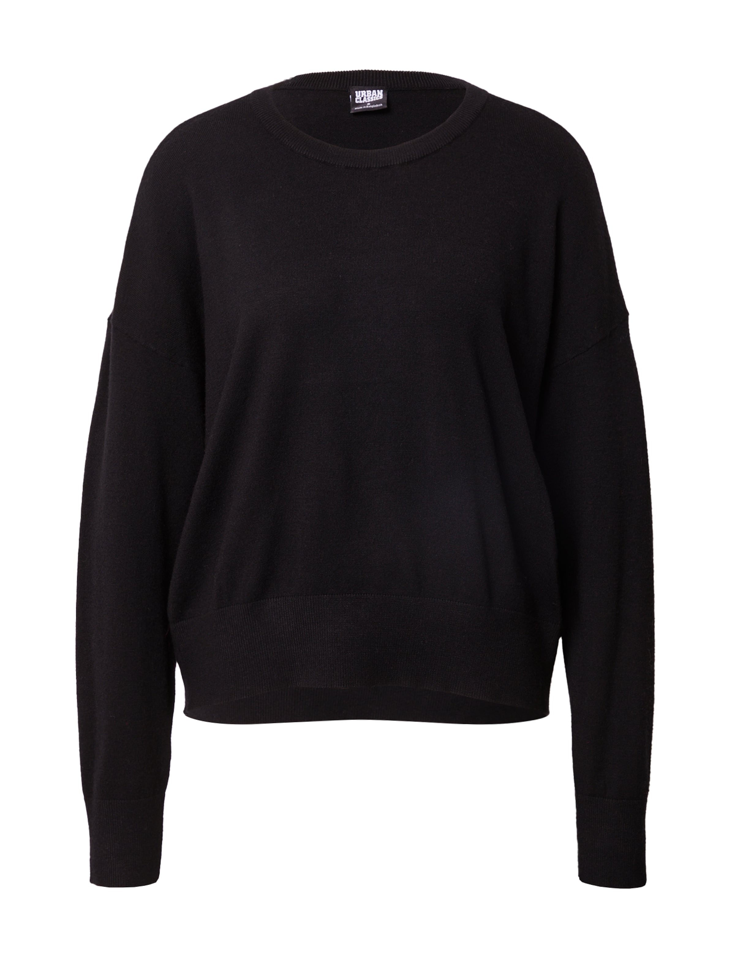 Urban ClassicsPulover - crna boja: prednji dio