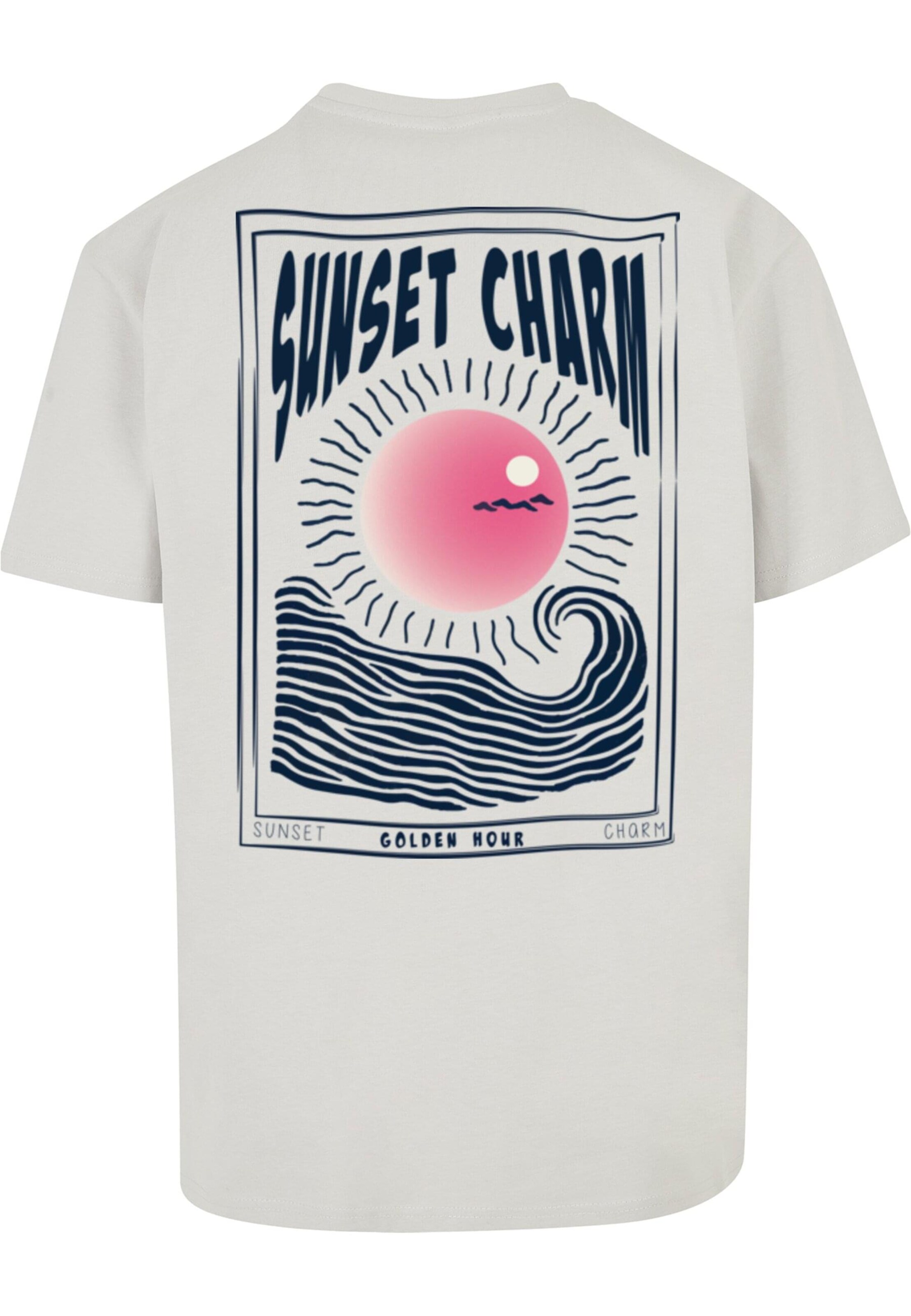 T-Shirt 'Sunset Charm' Merchcode en gris