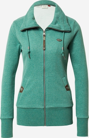 Ragwear Zip-Up Hoodie 'RYLIE' in Green: front