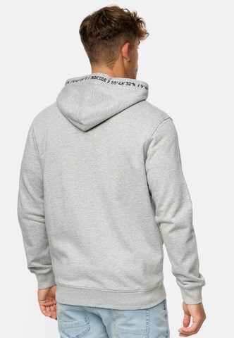 INDICODE JEANS Zip-Up Hoodie ' Mobil ' in Grey