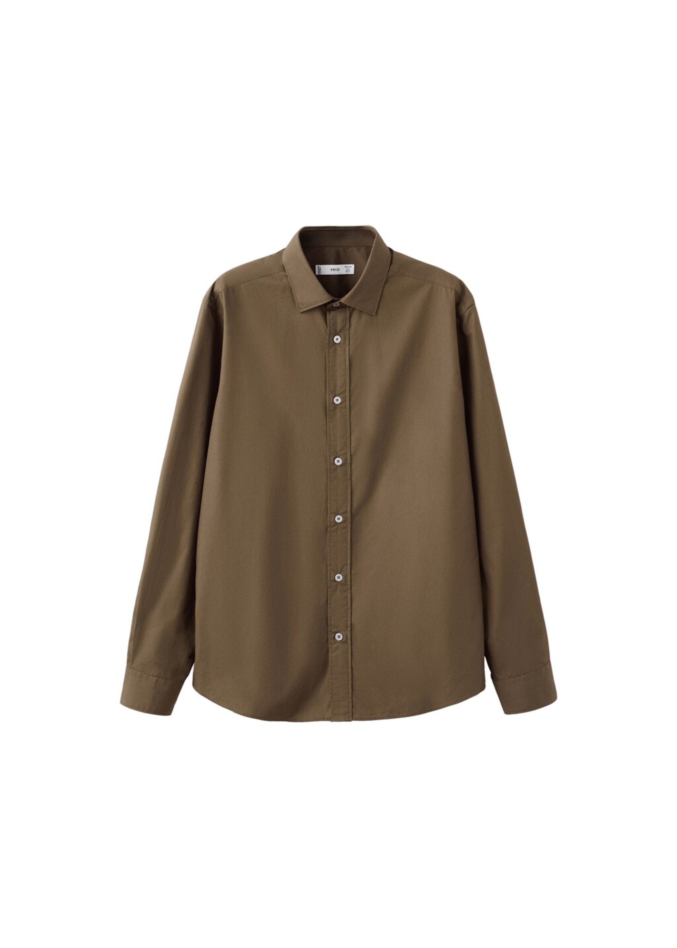 MANGO MAN Button Up Shirt 'Play' in Brown: front