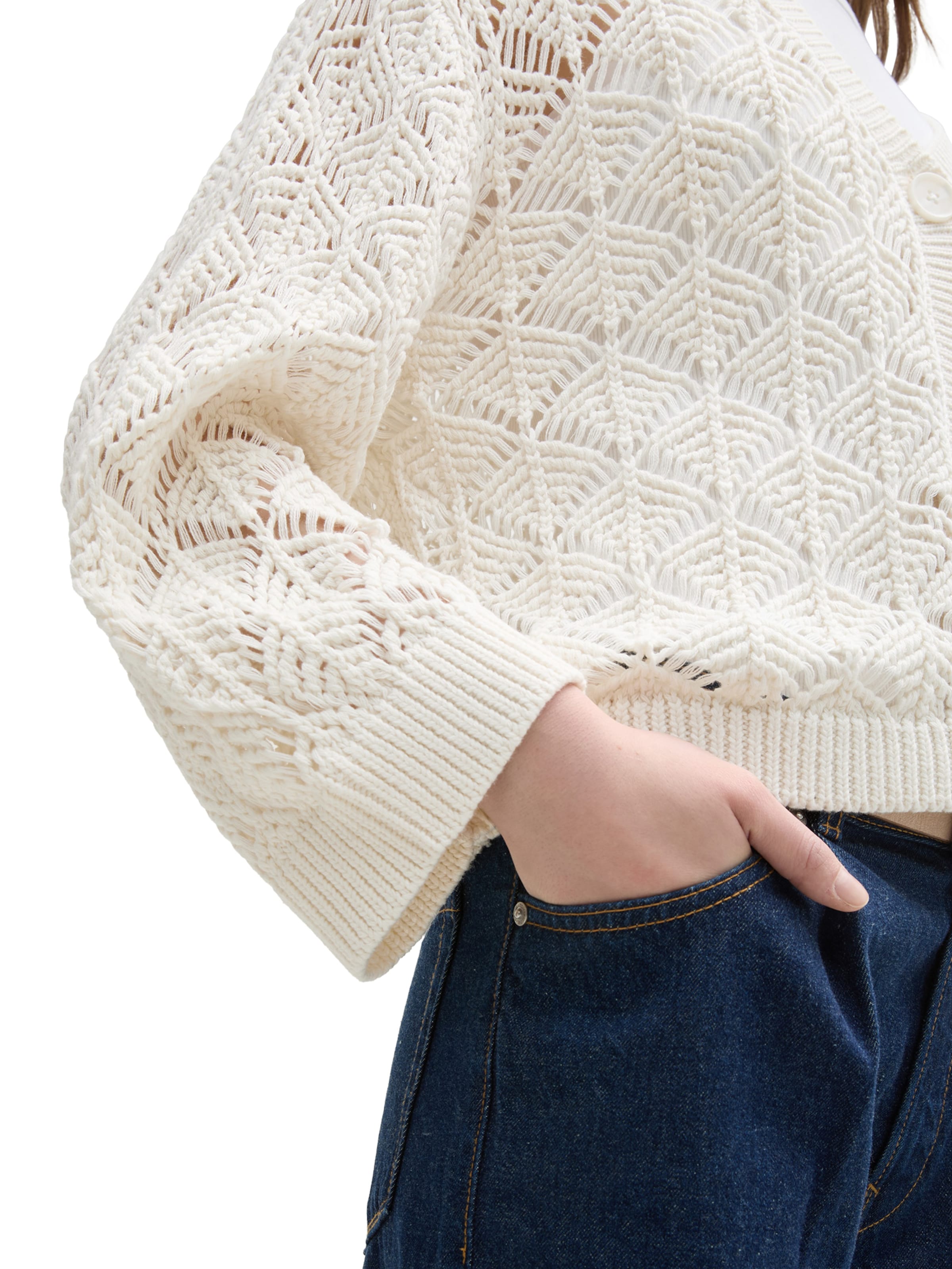 Cardigan TOM TAILOR DENIM en blanc