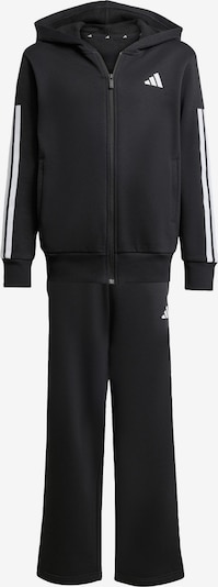 128 dydžio Treniruočių kostiumas iš ADIDAS SPORTSWEAR, spalva – juoda / balta, Prekių apžvalga