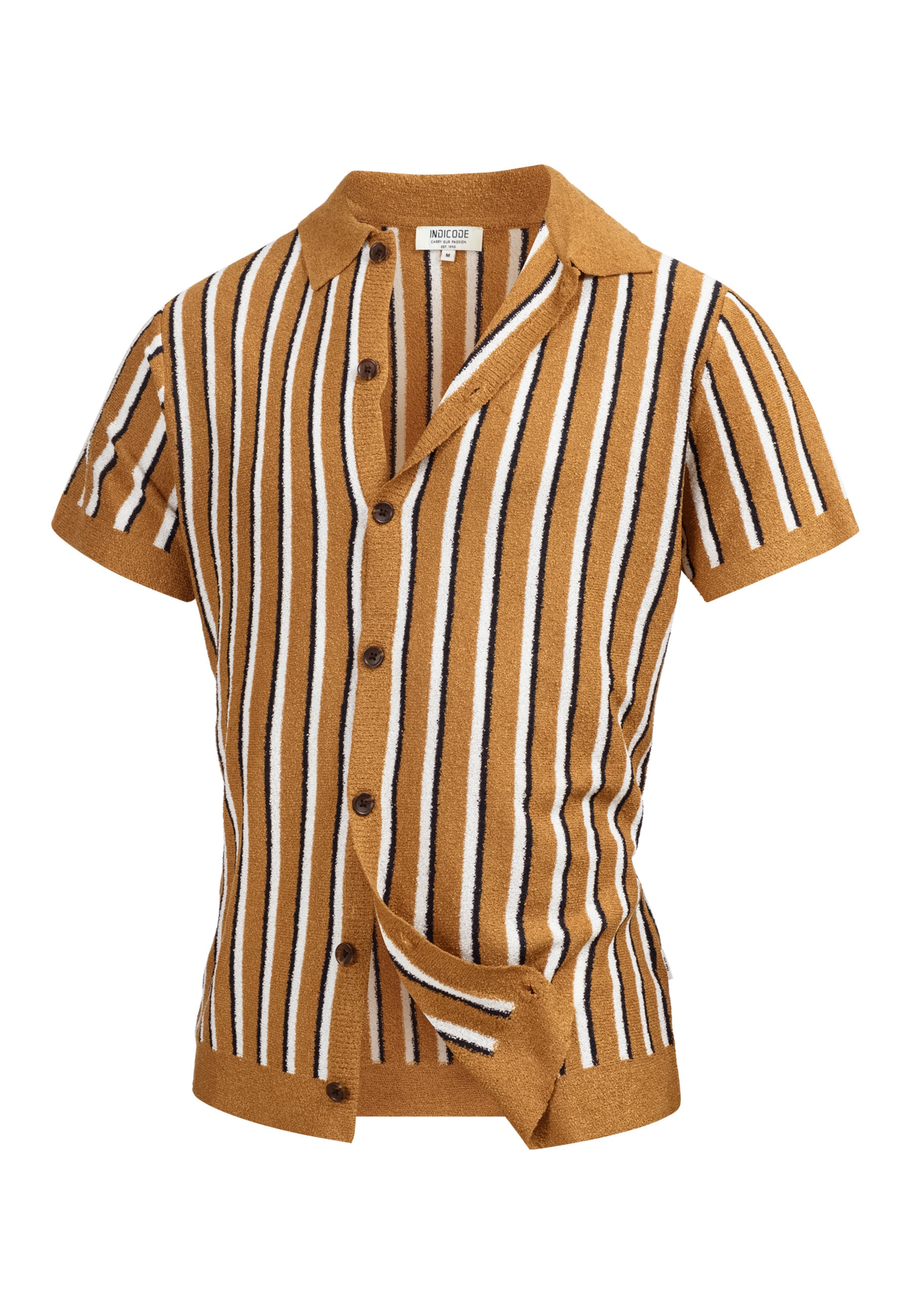 Coupe regular Chemise 'INKaziz' INDICODE JEANS en marron : devant