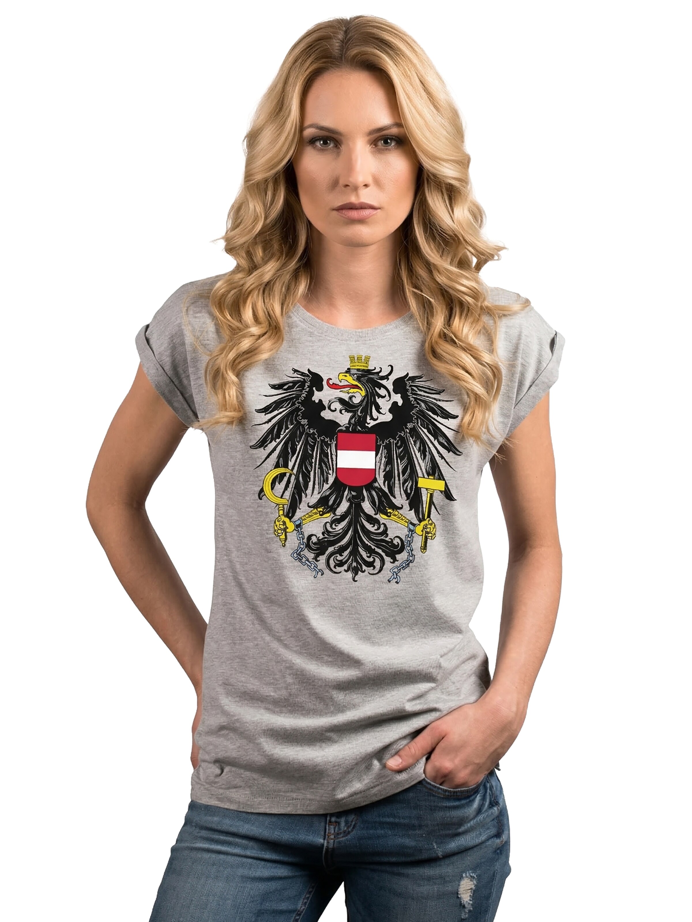 MAKAYA Shirt 'AT-Adler' in Grey: front