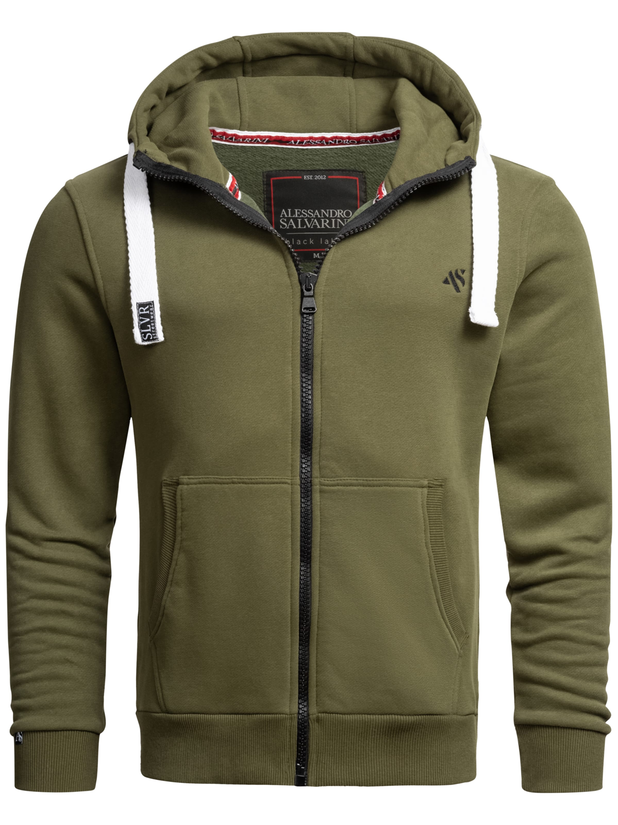 Alessandro Salvarini Sweatjacke 'Vinzent' in Grün: Vorderseite