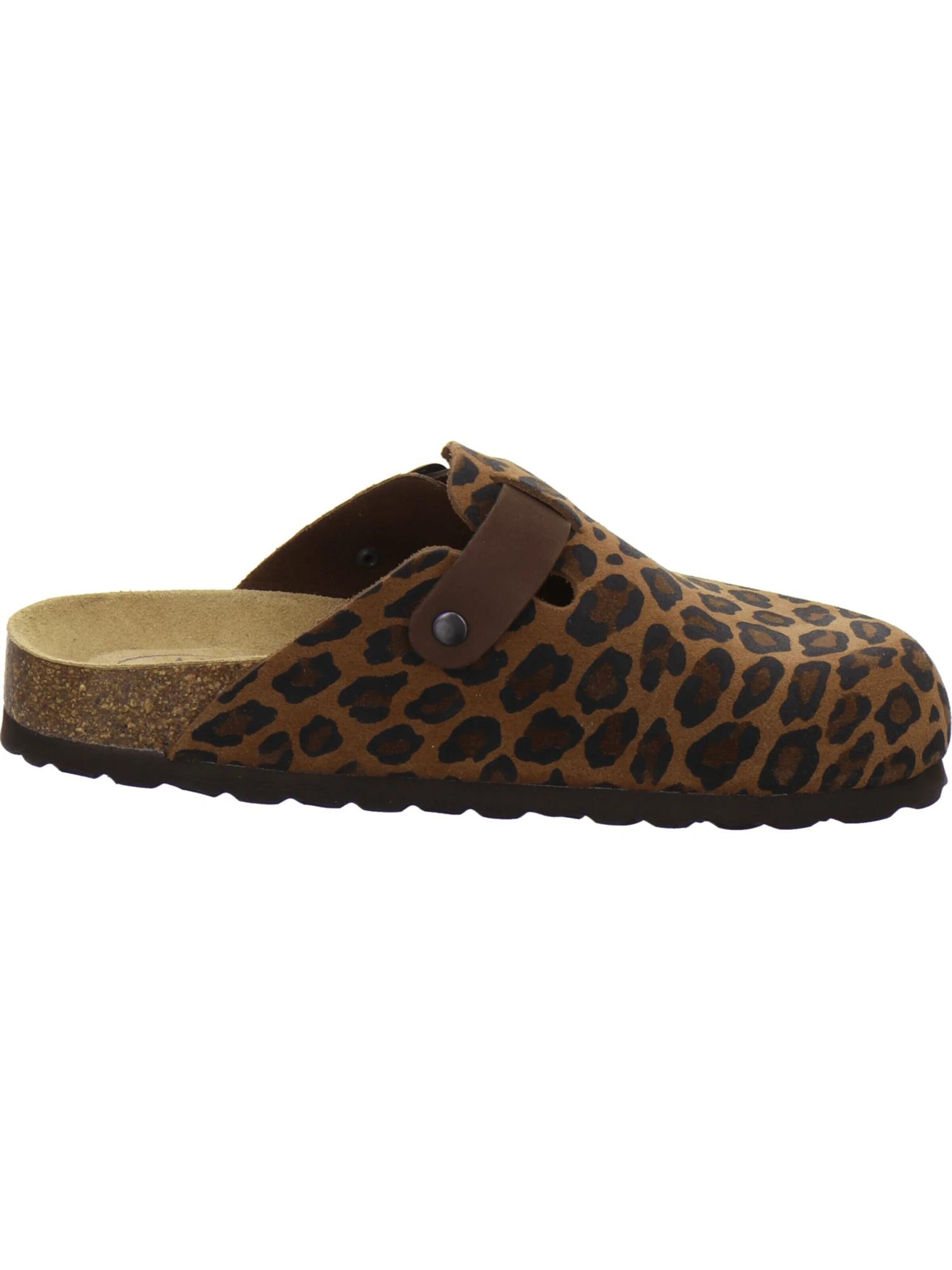 Sabots 'Clogs Damen Leder leo-braun' AFS-Schuhe en marron