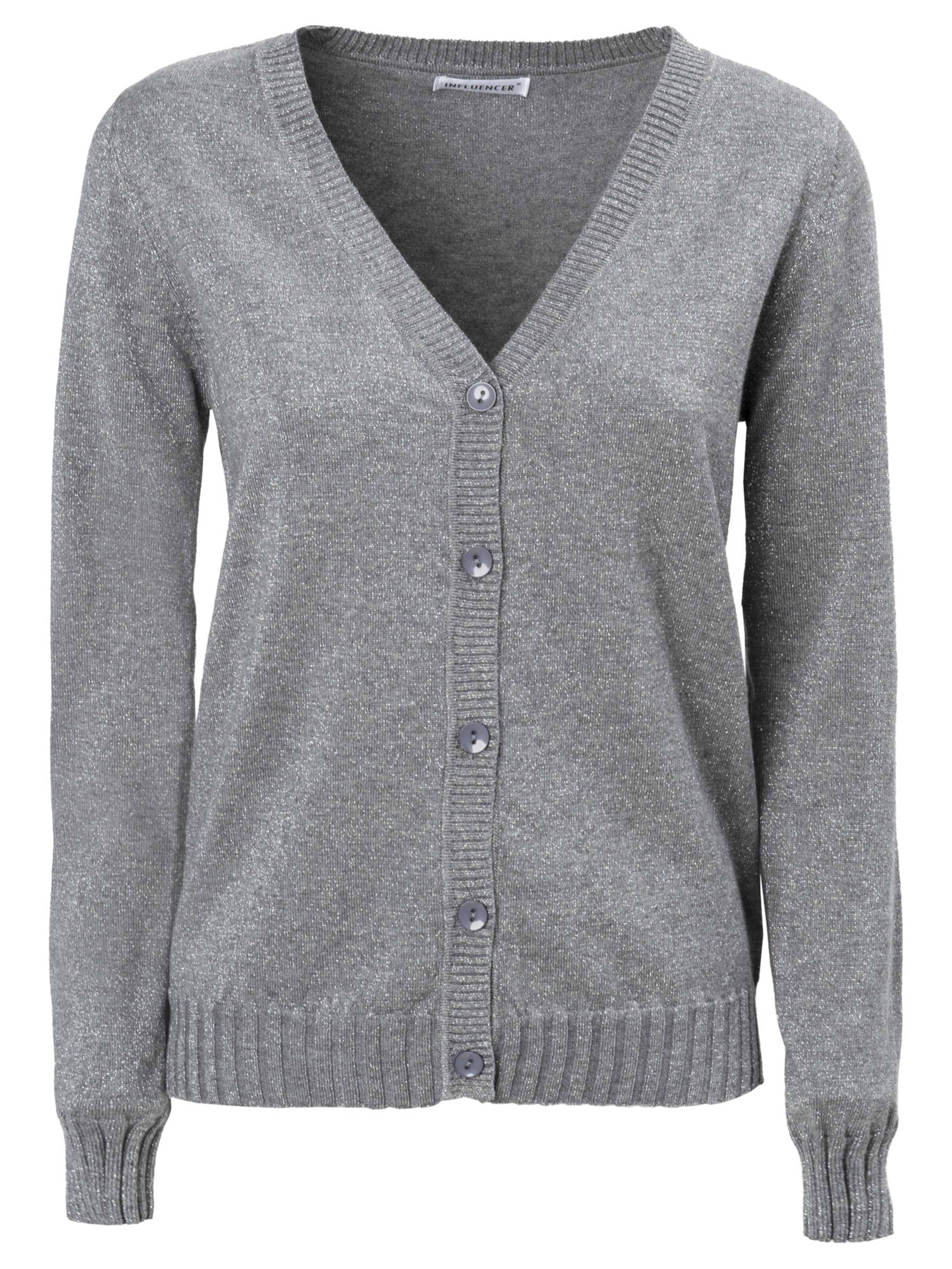 Influencer - Casaco de malha em cinzento: frente
