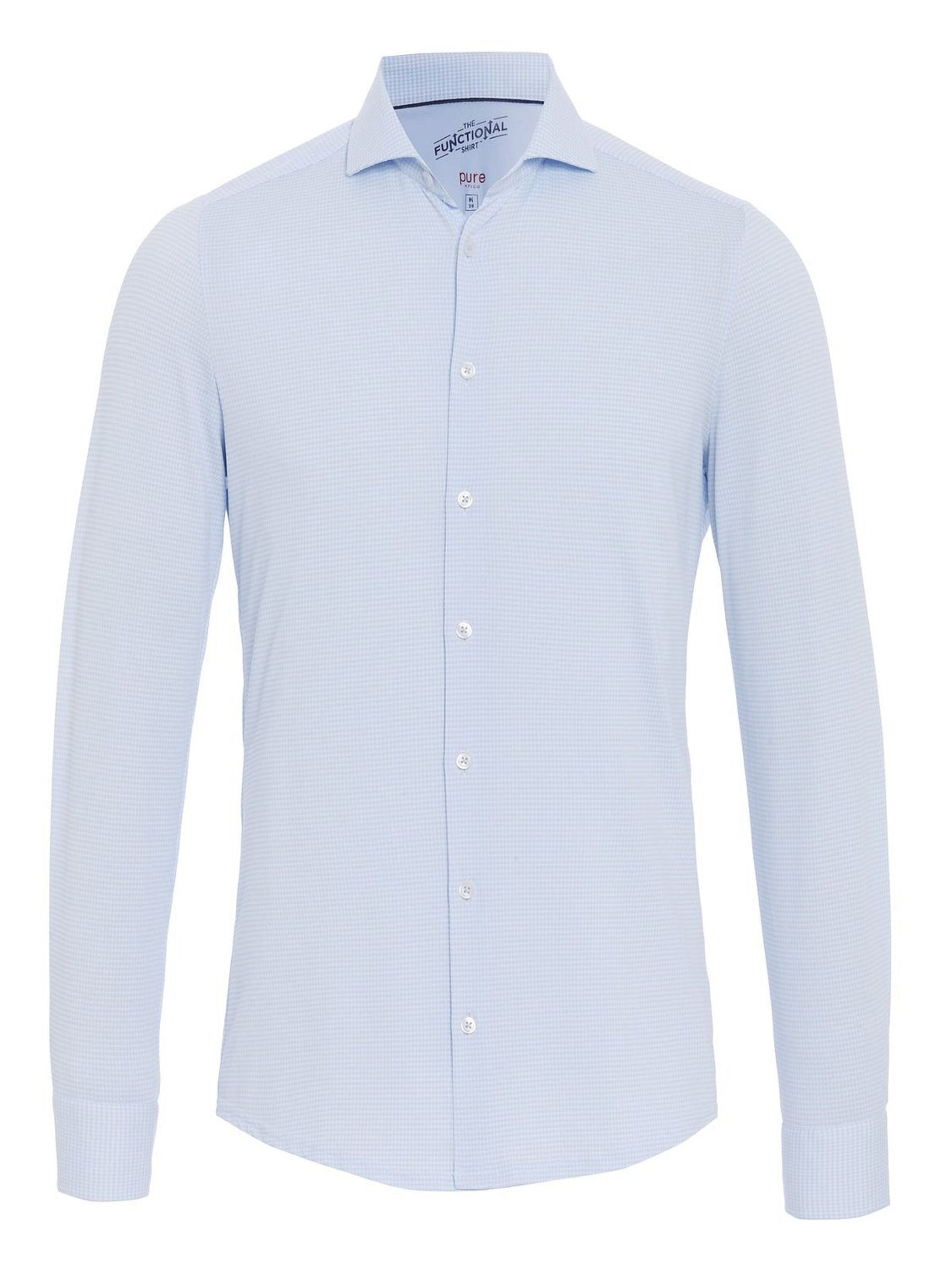 PURE Slim fit Button Up Shirt in Blue: front