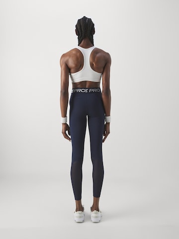 NIKE Skinny Športne hlače 'Pro' | modra barva