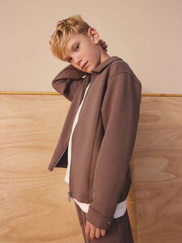 Next Sweatjacka i brun