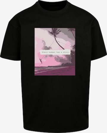 Merchcode Shirt 'Summer - Every summer has a story' in Black: front