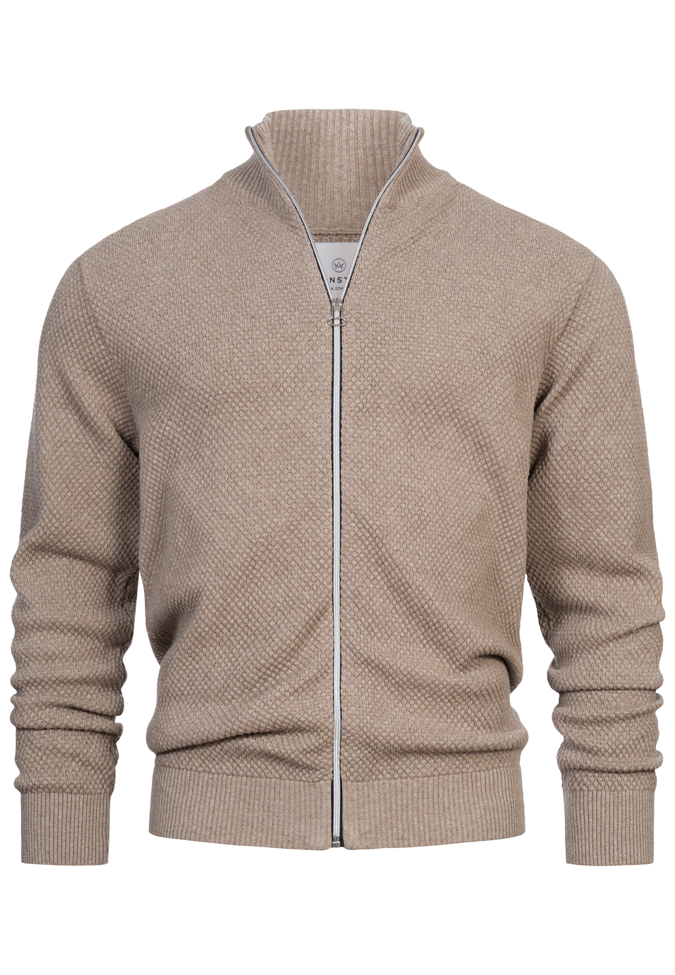 Kronstadt Sweatjacke 'Erik' in Beige: Vorderseite